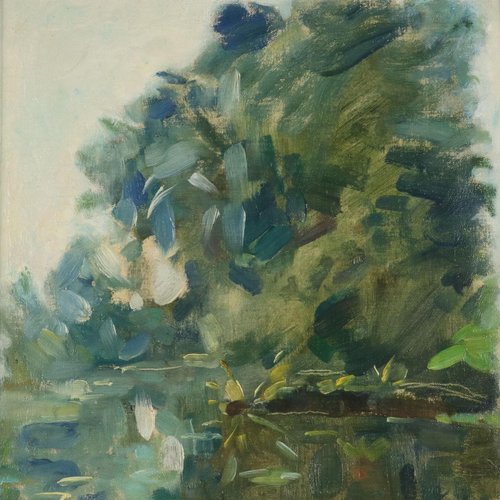 Mario Acerbi, Countryside Scene, Oil on Board for sale at Pamono