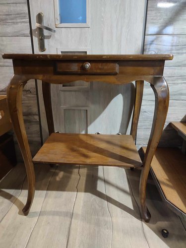 Table Console Art Déco Palazzo INT – Marron, Placage Bois, Ovale 88cm