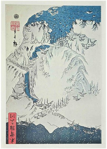 After Utagawa Hiroshige, Snow Scene along Kiso Route, 20th