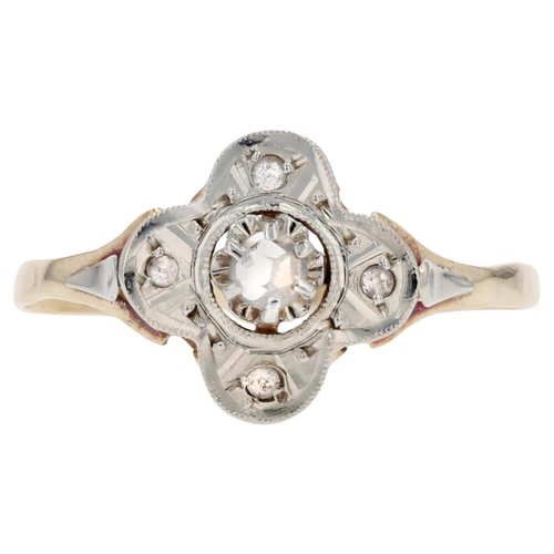 Bague Porte-Bonheur Trèfle En Or 18k - Bague Ancienne Taille 50 - Occasion