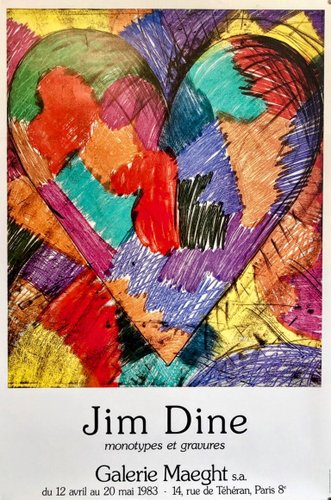 Jim Dine, Heart, Original Lithographic Poster, 1983 for sale at Pamono
