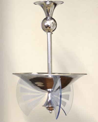 Lmpe torchère élégnte rt Déco des nnées 1930 vec plteu de tble