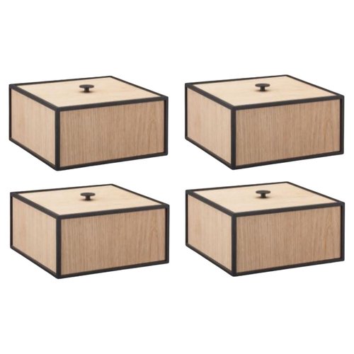 Oak Frame 20 Boxes by Lassen, Set of 4 for sale at Pamono