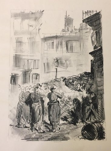 値下げしました！EDOUARD MANET 複製画 Édouard Manet, La Barricade, Lithograph, 1871 for sale at Pamono