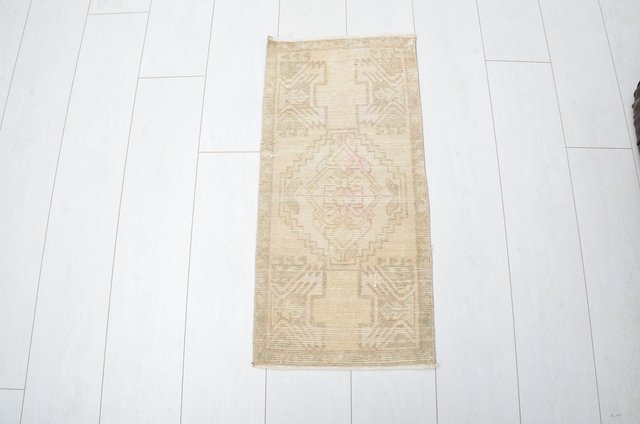Small Turkish Faded Wool Rug, 1960s for sale at Pamono