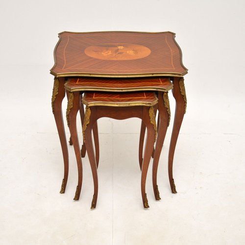 値下　激レア30s  antique vintage Table Queen Ann Walnut Side Table with Pull Out Slides, Circa