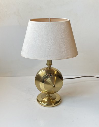 Art Deco Revival Brass Table Lamp from TS Belysning, 1980s for