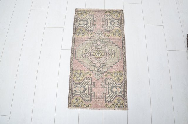 Turkish Faded Wool Rug, 1960s for sale at Pamono