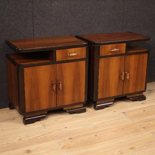 Art Deco Style Bedside Tables, 1950s, Set of 2 for sale at Pamono