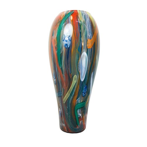 Vase En Verre Multicolore Années 70 - Vintage, Déco Rétro, Occasion En Bon État