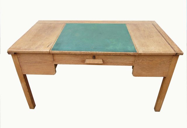 Vintage Industrial Rustic Oak Writing Desk For At Pamono
