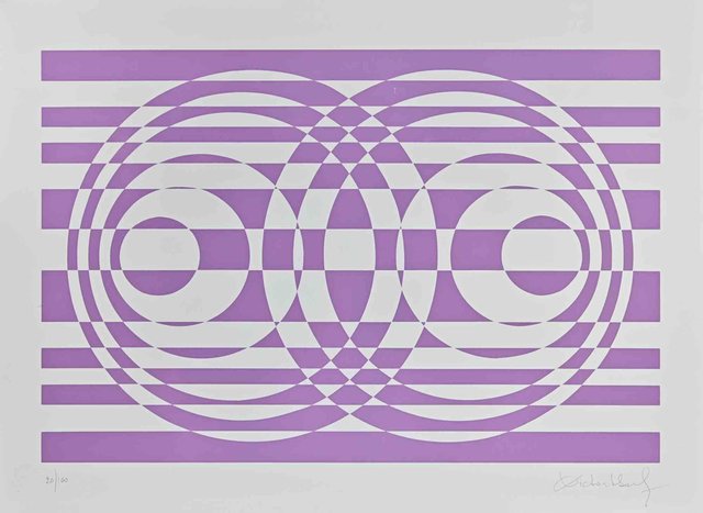 Victor Debach, Abstract Composition in Purple, 1970s, Screen Print for ...