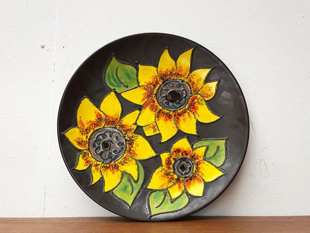 Lot De 4 Mini Assiettes à Assaisonnement Céramique Style Japonais Motif Tournesol - 11 Cm