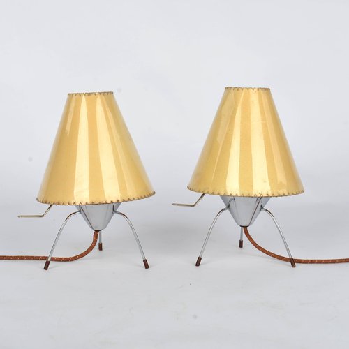 Lampe Sur Pied Designer Mid-Century – Années 50/60, Laiton, Abat-jour, Multicolore