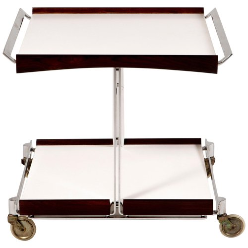 Carrello Di Servizio Tavolino Dorato Su Ruote Carrello Pranzo In Vetro - Foto 12