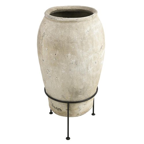 Vaso grande in terracotta su supporto in vendita su Pamono