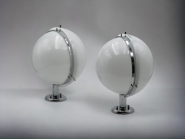 Sputnik Space Age Design Aschenbecher Chrom / Metall Ball Kugel