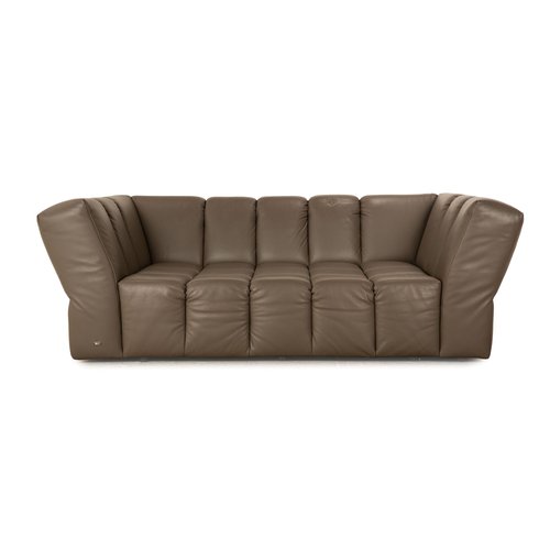 Lot De 3 Canapés En Cuir Marron Nicoletti - Fabrication Italienne - Style Moderne