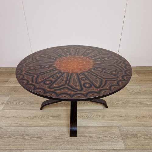 Round copper cheap coffee table