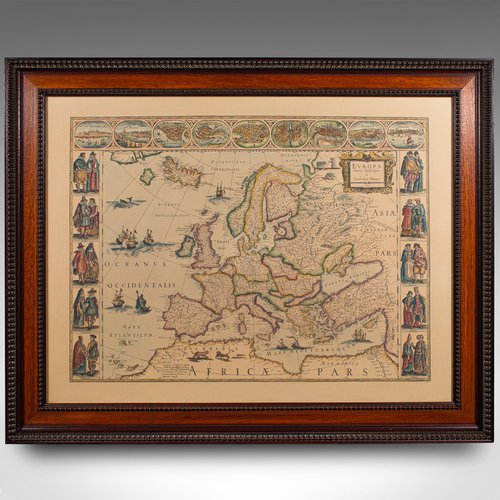 Reproducción de un mapa de Europa del siglo XVII, años 70 en venta en ...