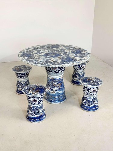 Tabouret à décor de dragon, céramique, vers 1900, Angleterre