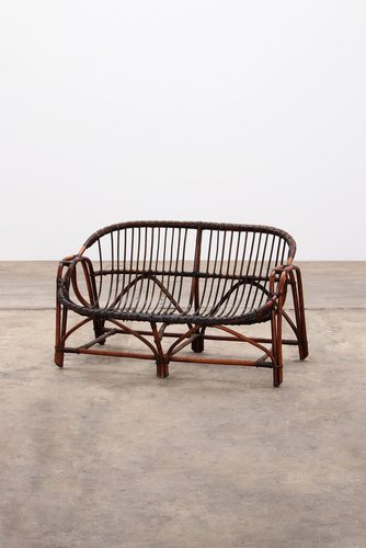 Vintage cane bench deals