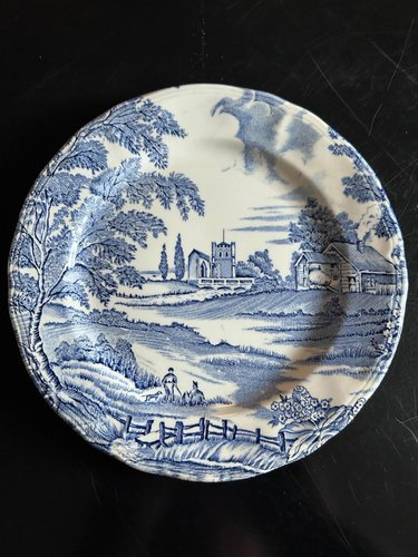 Teller und Dessertteller im englischen Stil von Faiencerie de Lunéville, 1950er, 14 Set bei Pamono kaufen