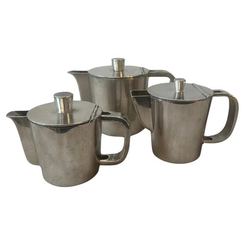 Alpaca Coffee Pot by Gio Ponti for Krupp, 1940s, Set of 3 for sale