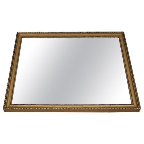 Miroir Ancien Cadre Bois Doré - Forme Ovale - Déco Vintage