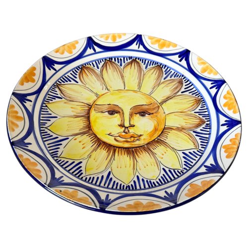 Ceramic Dish in Yellow and Blue, Italy, 20th Century for sale at Pamono