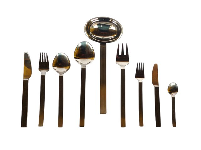 Steel Cutlery by Nencioni Moleri for Design Zani, 1960s, Set of 75