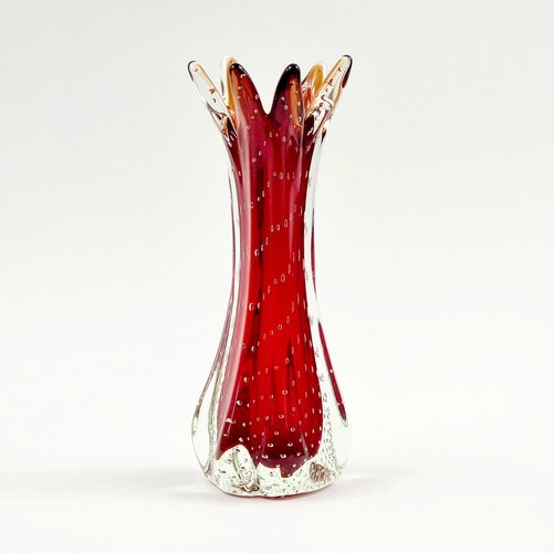Bullicante Murano Glass Vase attributed to Archimede Seguso, Italy