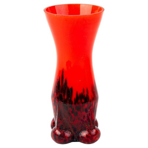 Tschechische Art Deco Rote Spritzer Glasvase im Loetz-Stil bei Pamono ...