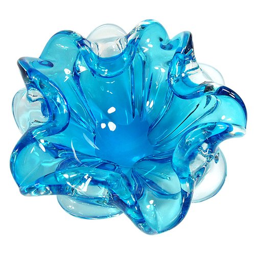 Mid-Century Italian Murano Venetian Blown Glass Bowl Ashtray