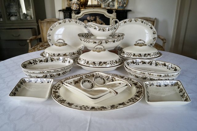 Set da tavola Copeland Spode in crema, inizio XIX secolo, set di 19 in  vendita su Pamono