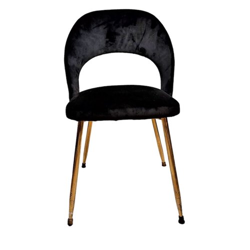 Italian Black Velvet Chairs, Set of 8 for sale at Pamono