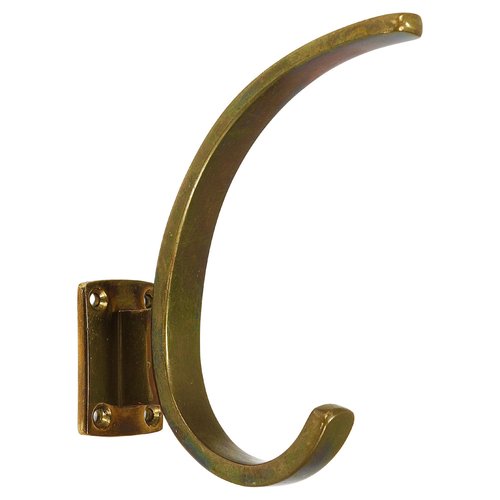 Art Nouveau Curved Brass Wall Coat Hook, Austria, 1920s for sale at Pamono