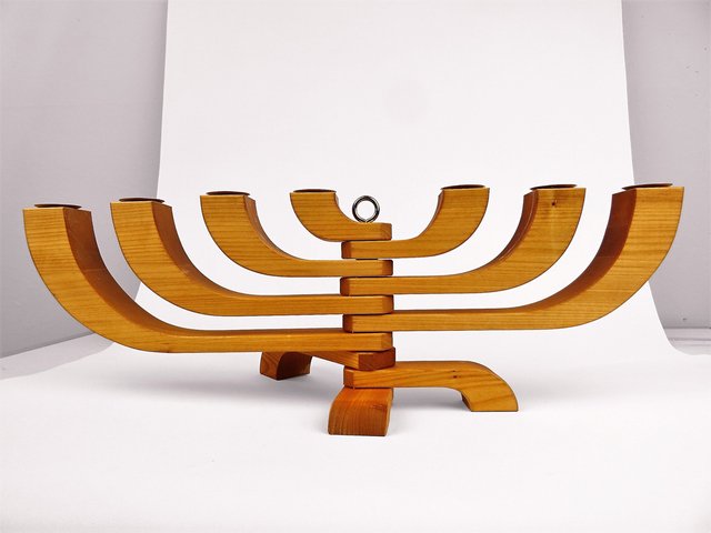 Jüdischer Kerzenhalter Menora Mit 9 Armen – Vintage Metall, 18x16 Cm, Für Heimdekoration
