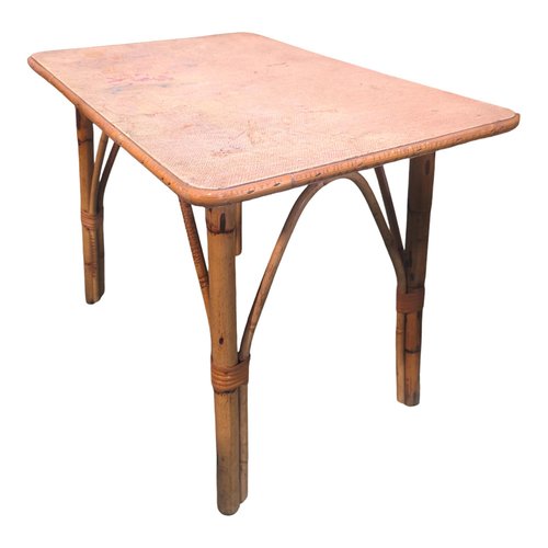 Vintage Rattan Auxiliary Table for sale at Pamono