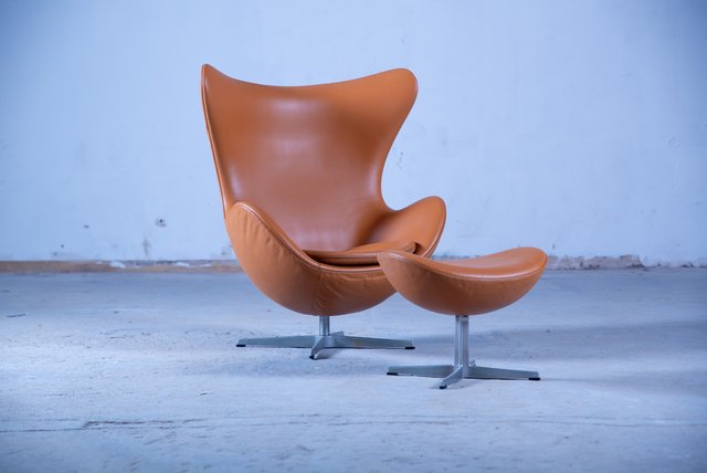 Leather egg chair and ottoman deals