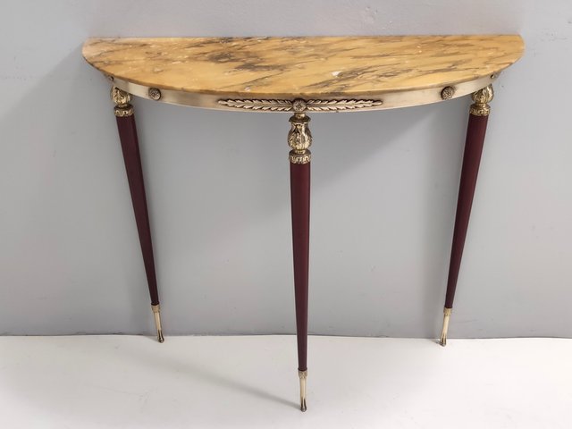 Marble top demilune table deals