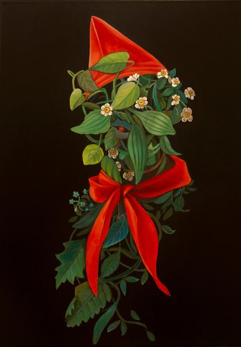 Natasha Lelenco, Pop Surrealist Anthropomorphic Composition with Floral ...