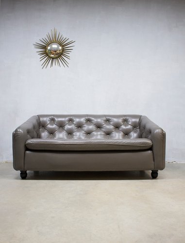 Vintage Leather Sofa By Geoffrey, Shabby Chic Leather Sofa
