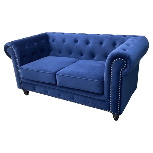 Chester Premium Two Seater Sofa in Navy Blue Velvet by Europa Antiques