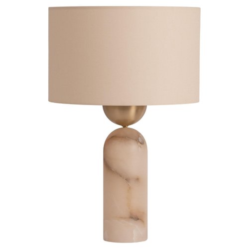 White Alabaster Peona Table Lamp by Simone & Marcel for sale at Pamono