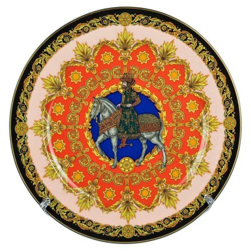Versace ×RosenthalコラボXmas 1996 プレート経31cm L'Ange Gabriel Plate by Versace for Rosenthal, 1996 for sale at Pamono