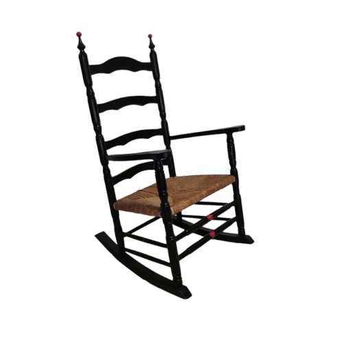 Antique English Oak Farm House Rocking Chair with Rope Seat, England ...