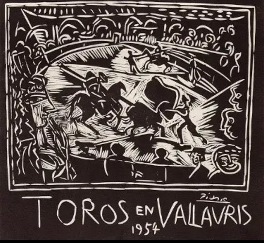 洋書 Picasso a Vallauris Linogravur pablo-picasso-toros-at-