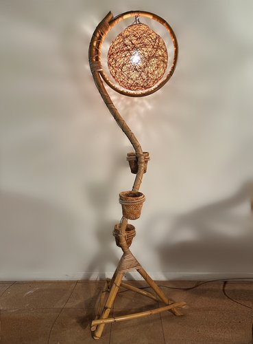 Floor lamp with plant holder deals
