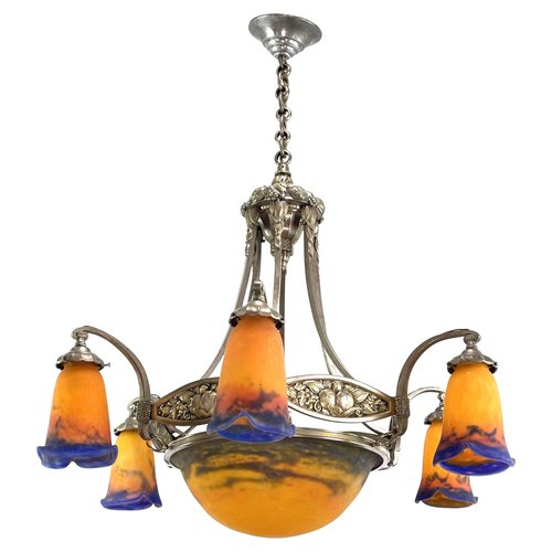 Art Deco Chandelier attributed to Muller Freres Luneville